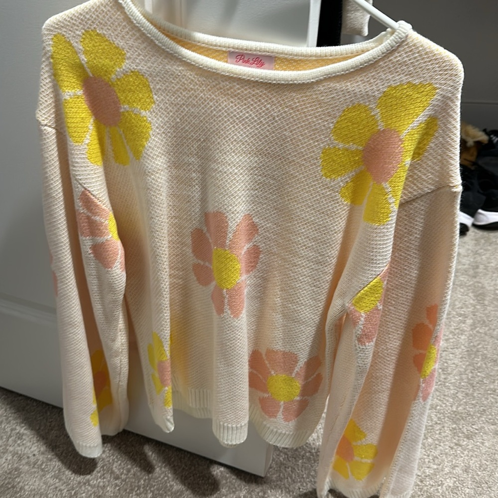 Pink lily sweater